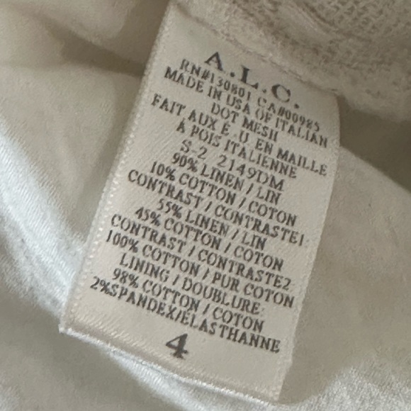 ALC LINEN SHORTS US4 - Picture 5 of 6